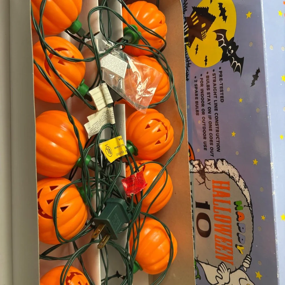 Happy Halloween 10‎ Light Set Pumpkin Jack O Lantern Indoor Outdoor Decor